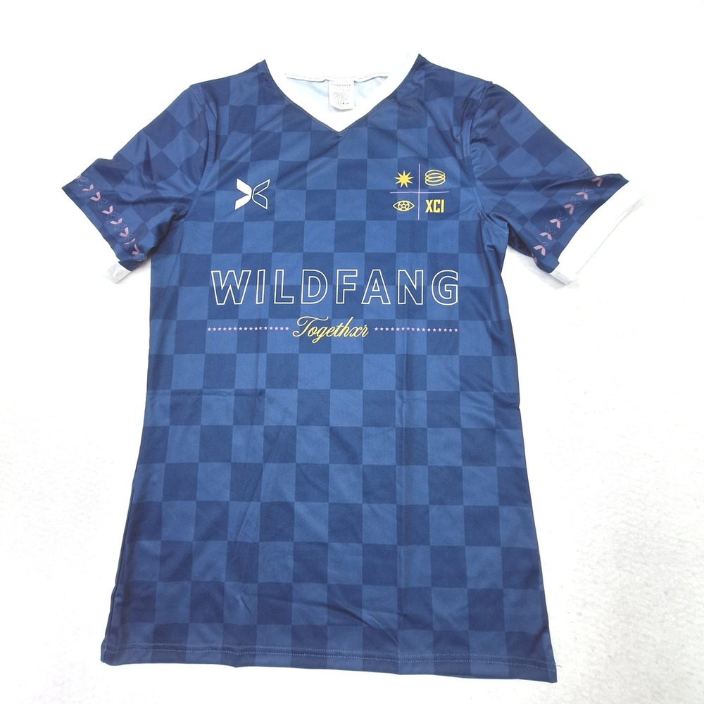 TOGETHXR‎ x Wildfang Soccer Jersey Womens Small Blue Checkerboard Blokecore